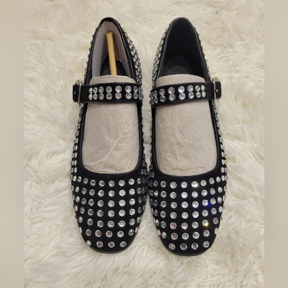 Sam Edelman Lookalikes Studded Mary Jane Flats Sz 8 - Picture 4 of 7